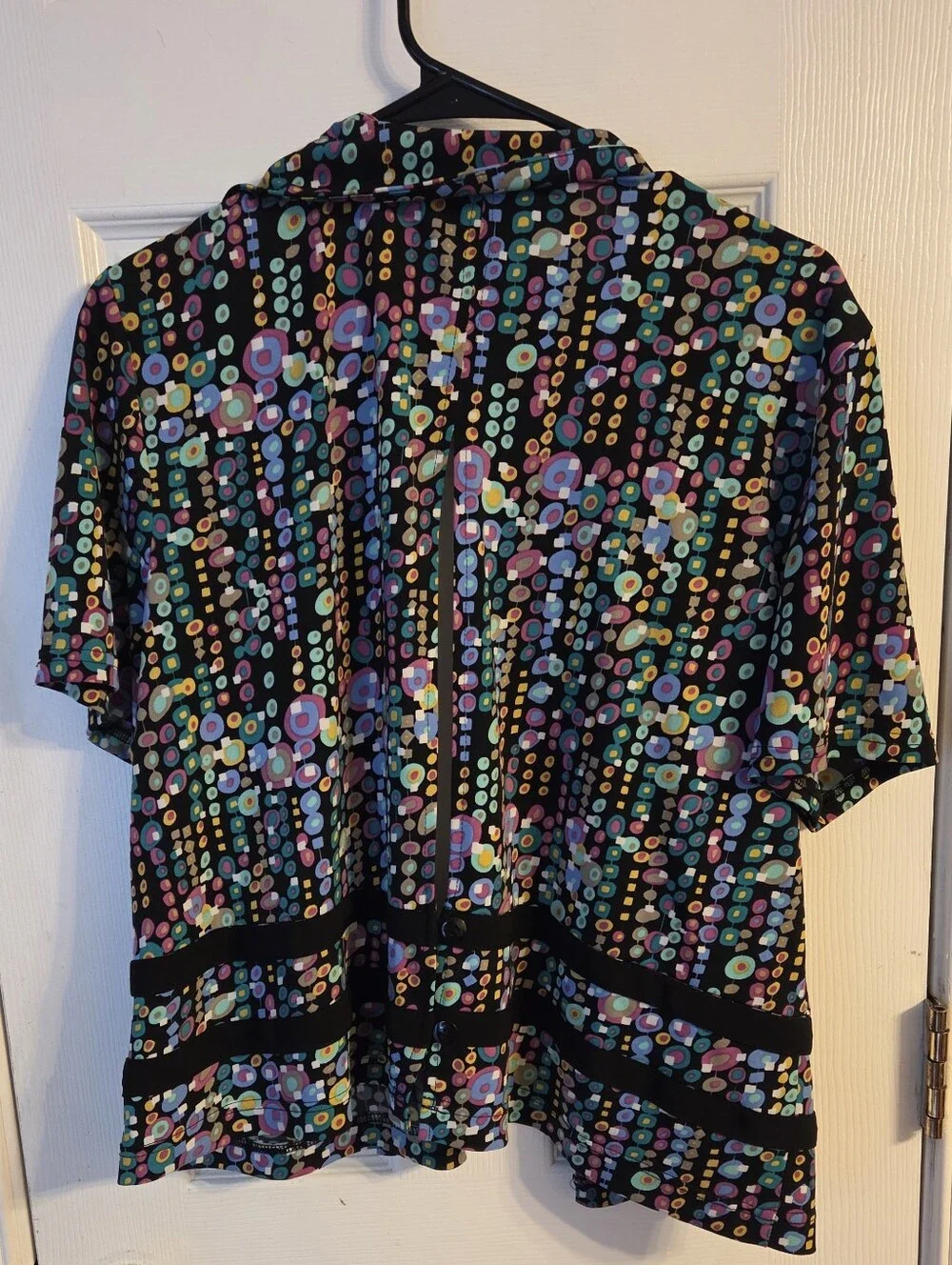 Vintage K Studio Collection Women's 2-Piece Dress Suit Size 18 Black Geo Print